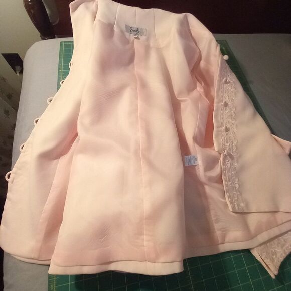 Emily Light Pink Jacket with Skirt - Picture 4 of 9
